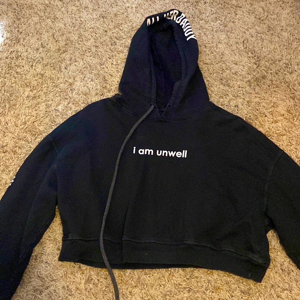 Black cropped hoodie, call her daddy merch, size small